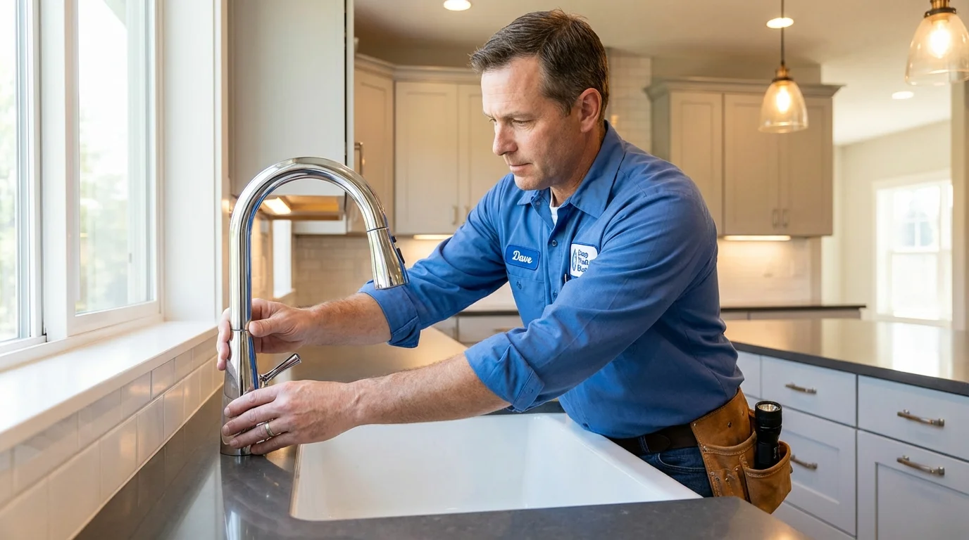 Kitchen faucet installation by Johns Plumbing LLC in Woodland